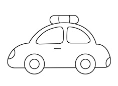 警車小汽車簡筆畫步驟以及上色