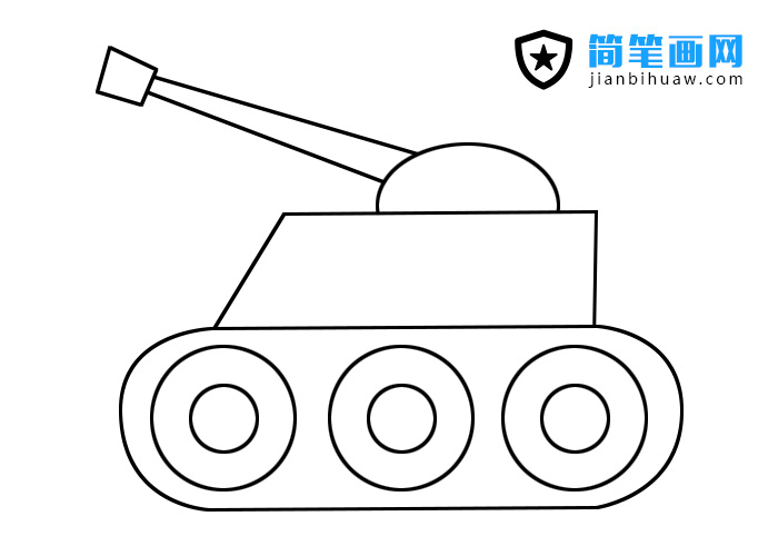 坦克簡筆畫的步驟和上色教程