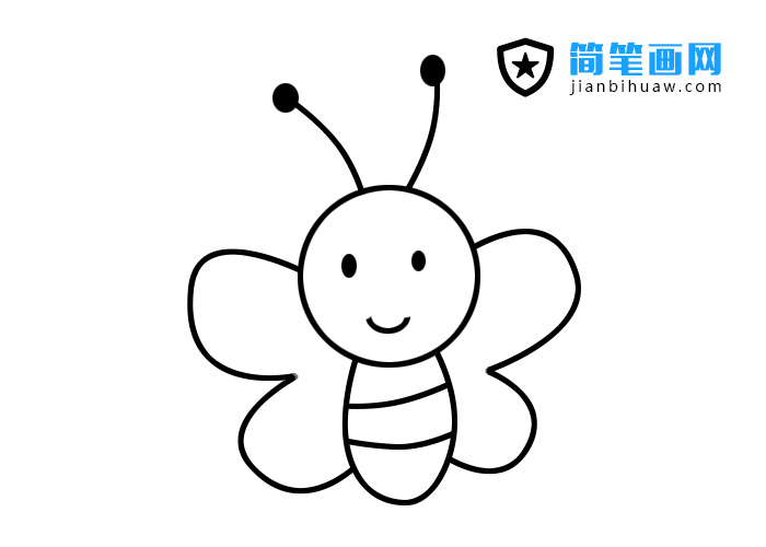可愛的小蜜蜂簡筆畫步驟和彩色圖片