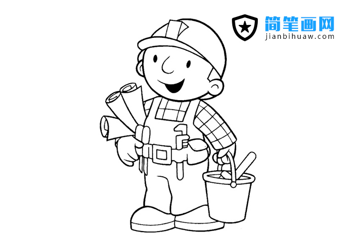 工人叔叔簡筆畫圖片