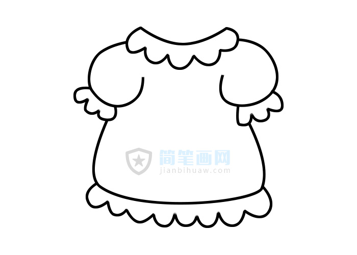 可愛的小裙子簡筆畫步驟和上色