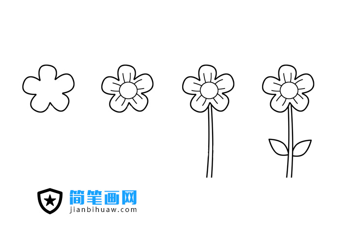 小花朵簡筆畫繪畫步驟和上色教程