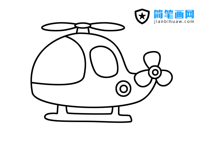 直升飛機簡筆畫的畫法步驟
