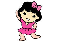 在跳舞的小女孩簡筆畫步驟畫法圖片