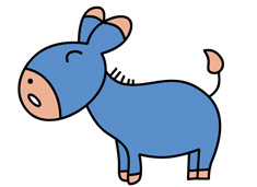 一只小毛驢簡筆畫步驟畫法及上色教程