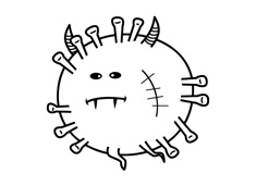 新型冠狀病毒簡筆畫圖片