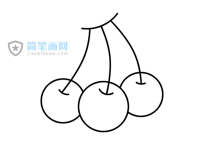 大紅櫻桃簡筆畫圖片包含步驟上色教程