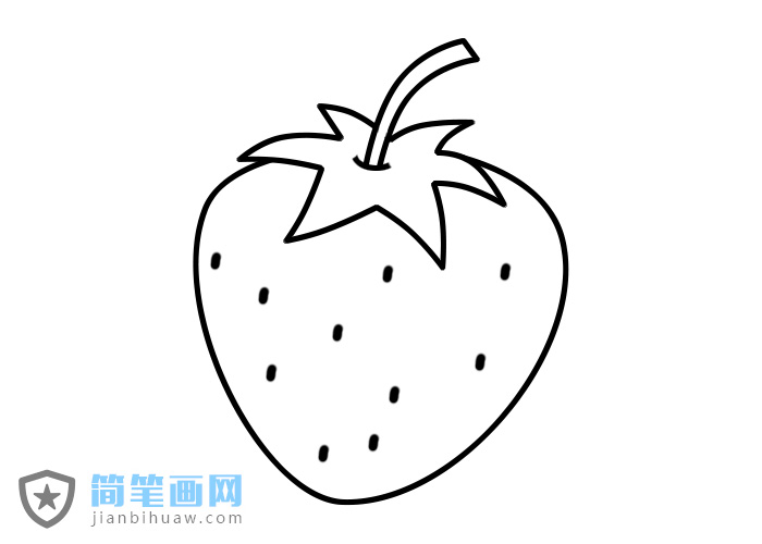 通紅香甜美味的草莓簡筆畫上色及步驟圖片