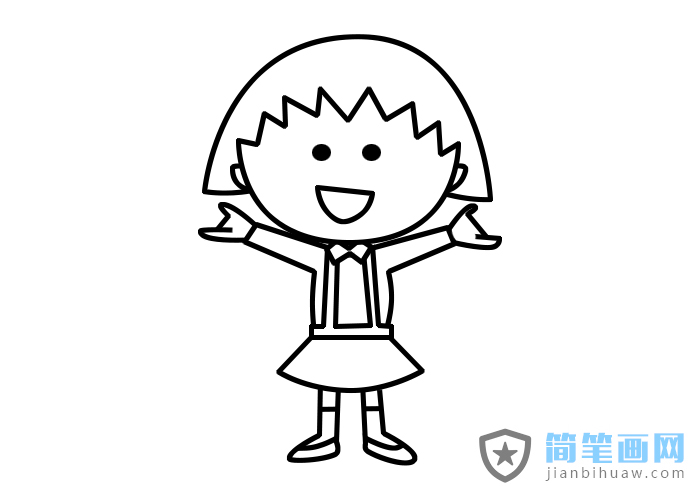 櫻桃小丸子簡筆畫及上色圖片