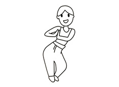 在跳瑜伽動物的人物簡筆畫