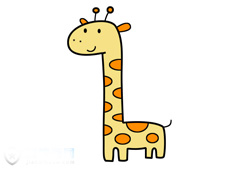 長頸鹿簡筆畫圖片及上色圖片