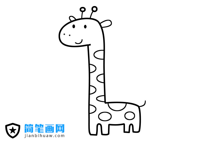 長頸鹿簡筆畫圖片及上色圖片