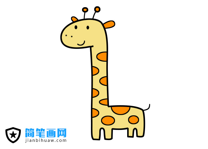 長頸鹿簡筆畫圖片及上色圖片
