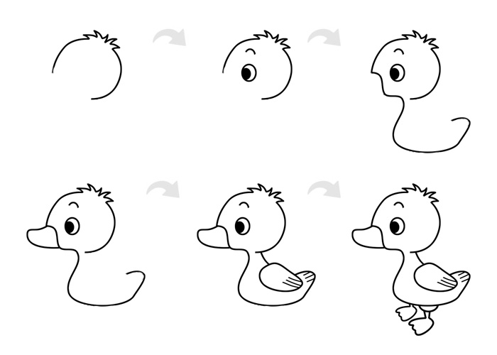 小鴨子簡筆畫圖片
