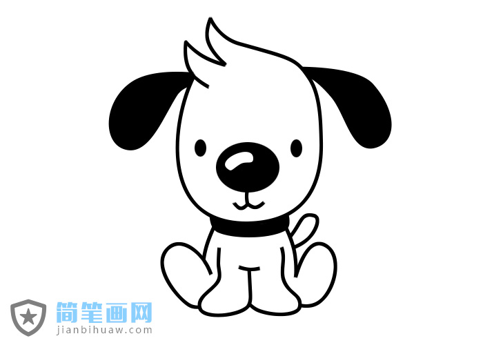小狗簡筆畫圖片