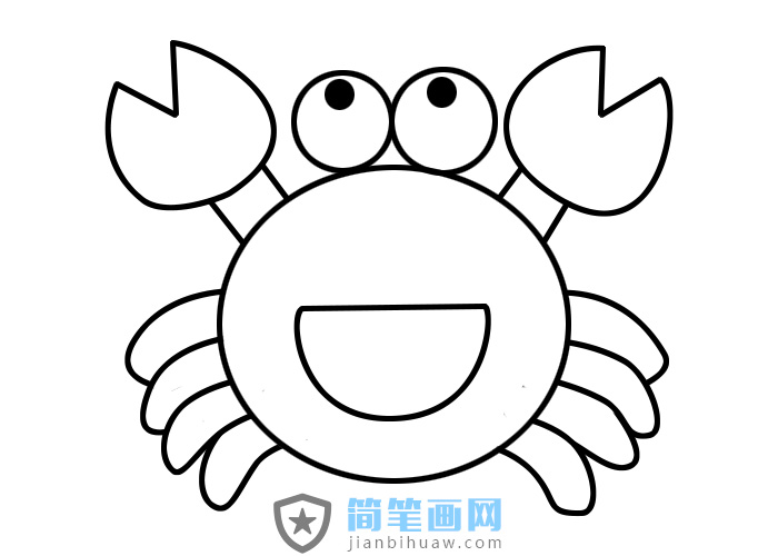 螃蟹簡筆畫步驟和上色圖片