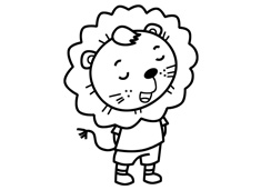 卡通獅子簡筆畫圖片