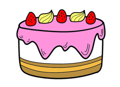 蛋糕簡筆畫圖片含上色