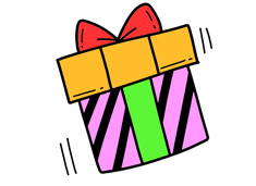 禮物盒簡筆畫圖片含上色