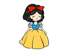 美麗的公主簡筆畫圖片含上色