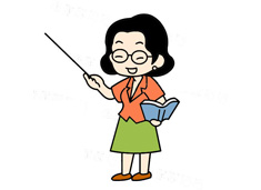 正在課堂講課的女老師簡筆畫圖片含上色