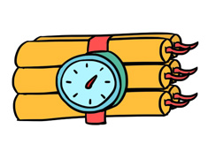 定時炸彈簡筆畫圖片和上色