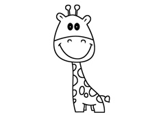 一只小長頸鹿簡筆畫圖片