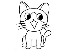 一只可愛的小貓咪簡筆畫圖片