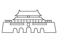 天安門城樓簡筆畫圖片