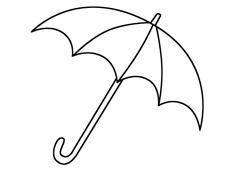 雨傘簡筆畫圖片