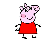 可愛的卡通形象小豬佩奇簡筆畫圖片