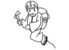 登山愛好者正在登山簡筆畫圖片