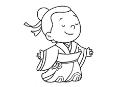 古裝人物簡筆畫圖片