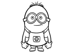 大眼萌小黃人簡筆畫圖片