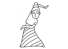 跳民族舞蹈的簡筆畫圖片