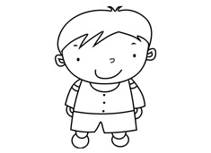 小P孩子簡筆畫圖片