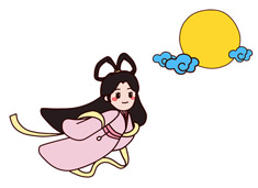 嫦娥奔月的簡筆畫中秋節圖片