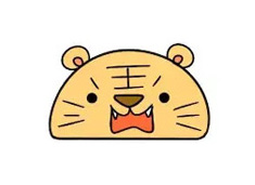 1個半圓就能畫出可愛的簡筆畫 -- 小老虎