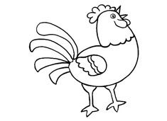 大公雞簡筆畫圖片