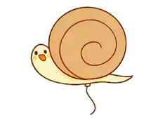 畫一個可愛的動物氣球簡筆畫 -- 蝸牛