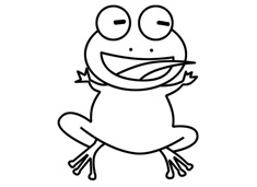 伸出舌頭的小青蛙簡筆畫圖片