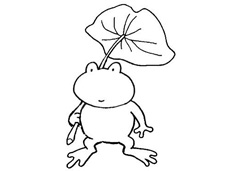 小青蛙扛荷葉簡筆畫圖片