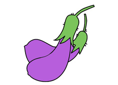 茄子簡筆畫圖片含上色