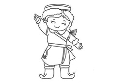 鄂倫春族女孩少數民族簡筆畫圖片