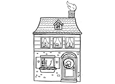 卡通樓房簡筆圖畫片