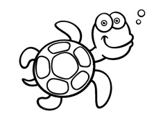 兒童烏龜簡筆畫圖片