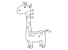 可愛的長頸鹿兒童簡筆畫圖片