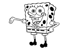 卡通海綿寶寶簡筆畫圖片