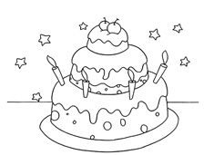 生日蛋糕簡筆畫圖片