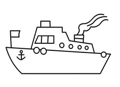 簡單的輪船簡筆畫圖片